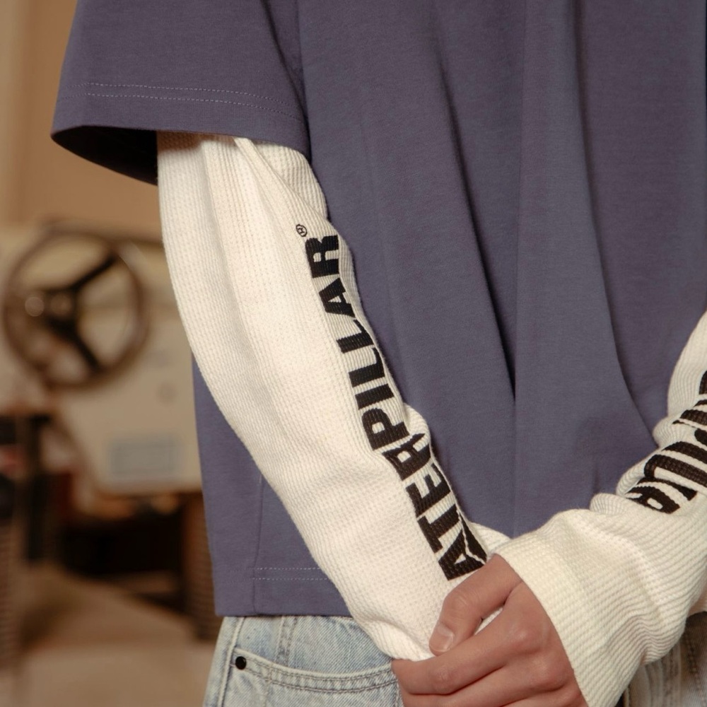 NWT CAT x RECLAIMED LA EXCLUSIVE‎ UO Layered Long Sleeve Tee in Graystone M - Picture 3 of 13